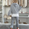 Compleu bumbac cu insertie alba IT7100 gri (5)